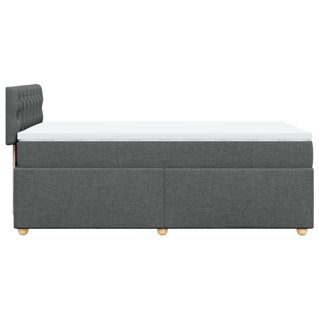 Sommier à lattes de lit avec matelas Gris foncé 90x200 cm Tissu