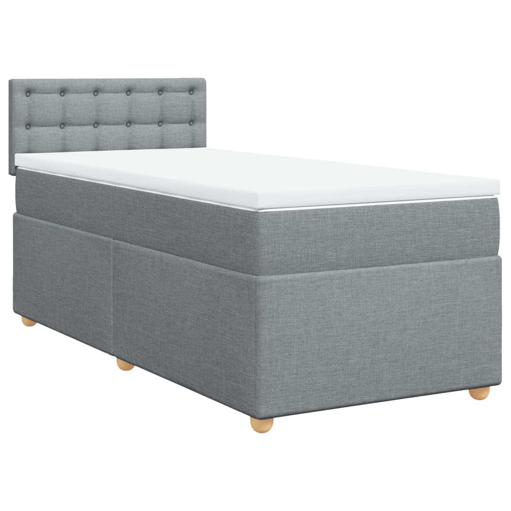 Sommier à lattes de lit avec matelas Gris clair 90x200 cm Tissu