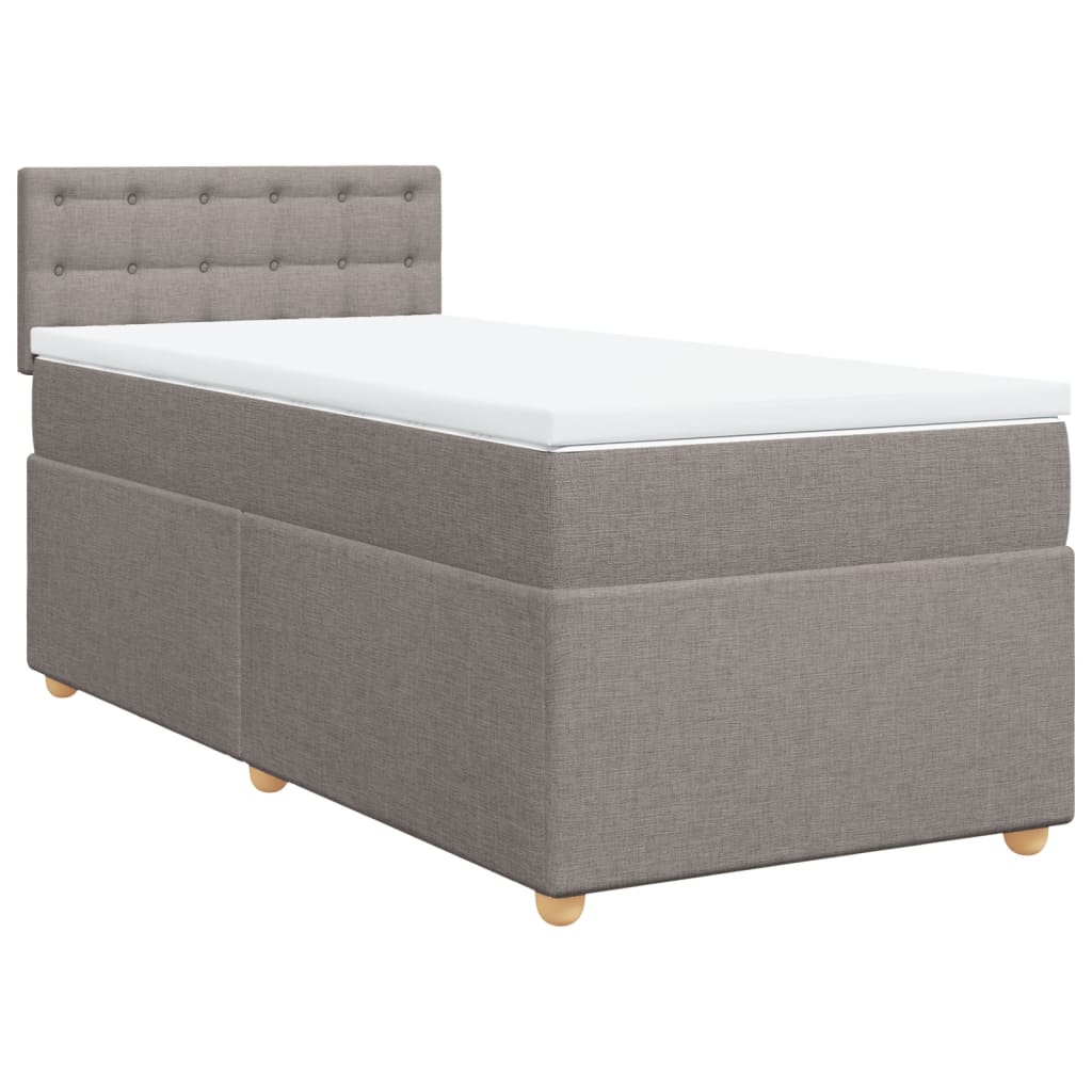 Sommier à lattes de lit avec matelas Taupe 90x200 cm Tissu