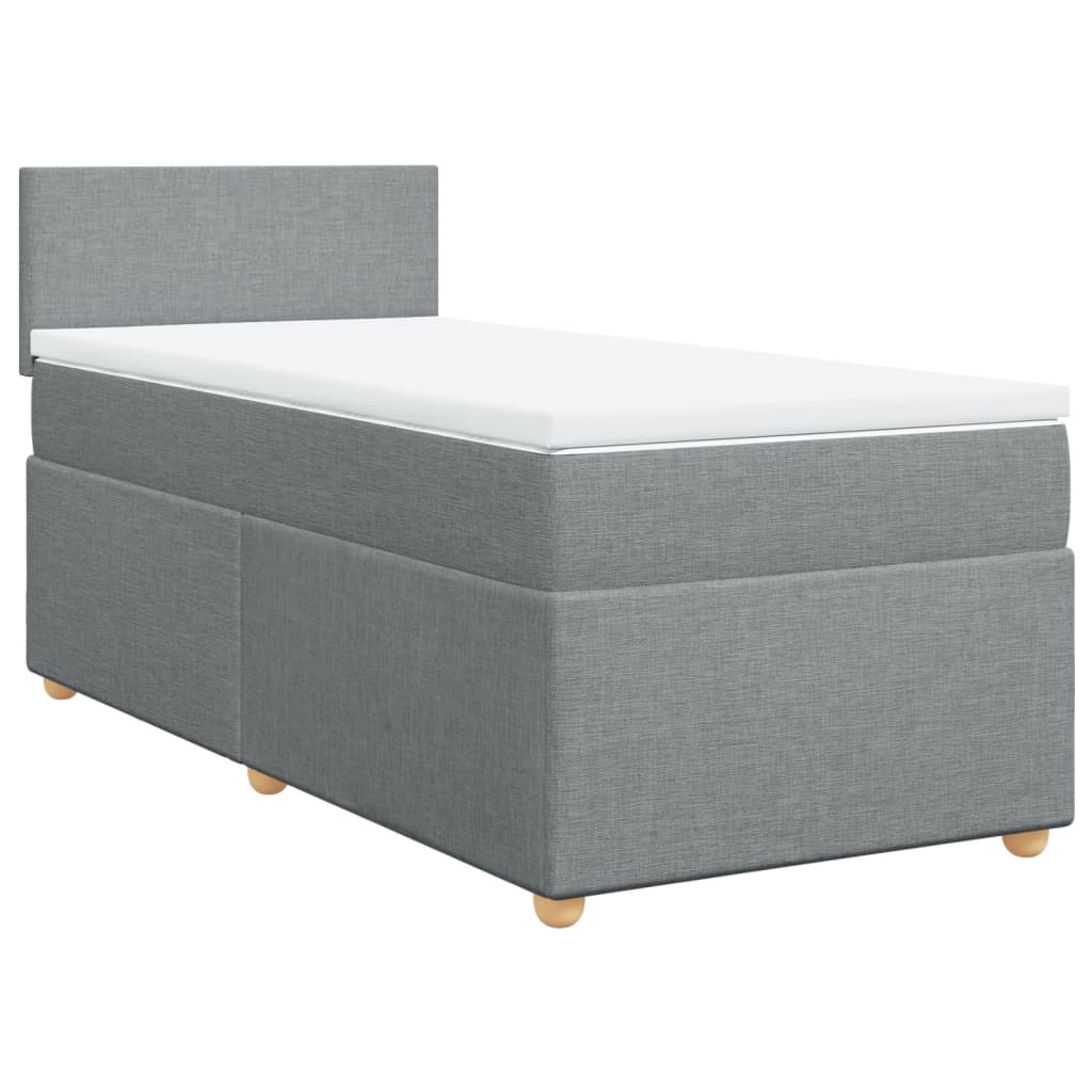 Sommier à lattes de lit avec matelas Gris clair 100x200cm Tissu