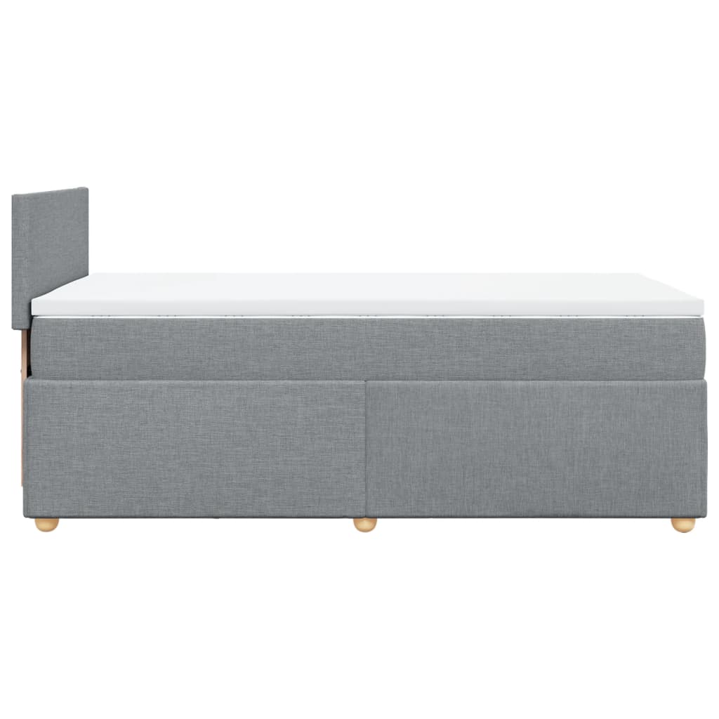 Sommier à lattes de lit avec matelas Gris clair 100x200cm Tissu