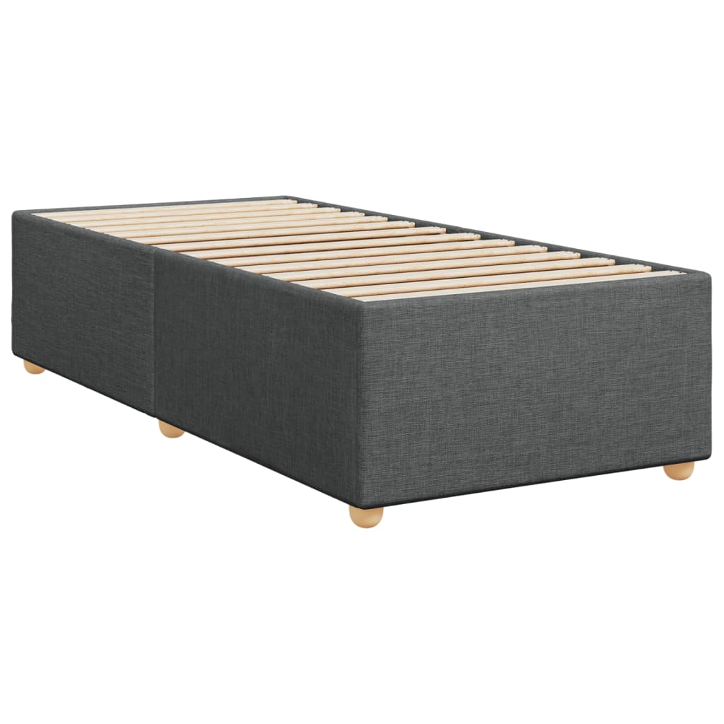 Sommier à lattes de lit avec matelas Gris foncé 100x200cm Tissu