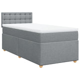 Sommier à lattes de lit avec matelas Gris clair 100x200cm Tissu