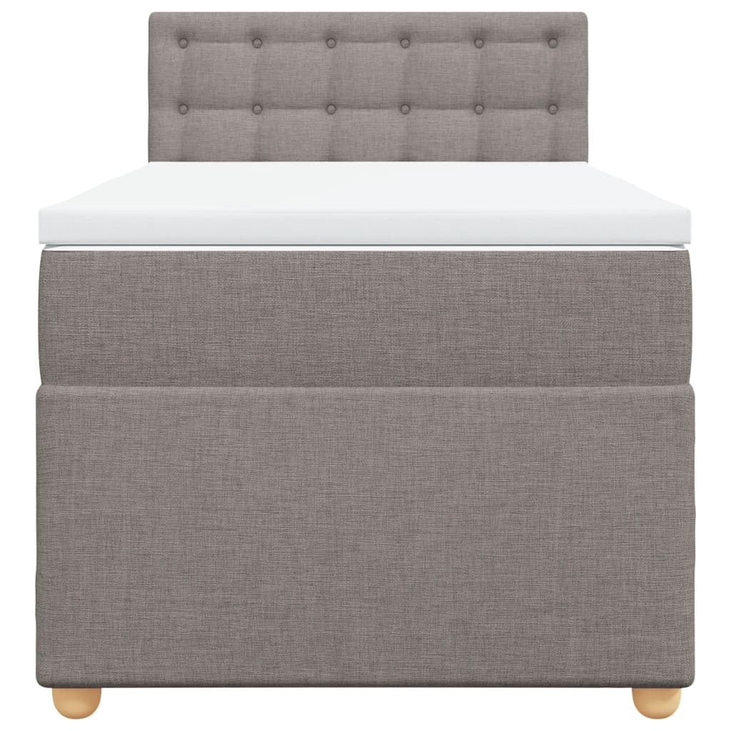 Sommier à lattes de lit avec matelas Taupe 100x200 cm Tissu