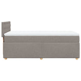 Sommier à lattes de lit avec matelas Taupe 100x200 cm Tissu