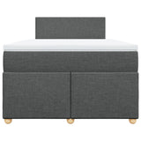 Slatted bed base with dark gray mattress 120x190cm fabric