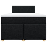 Slatted bed base with black mattress 120x190 cm fabric