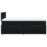 Slatted bed base with black mattress 120x190 cm fabric