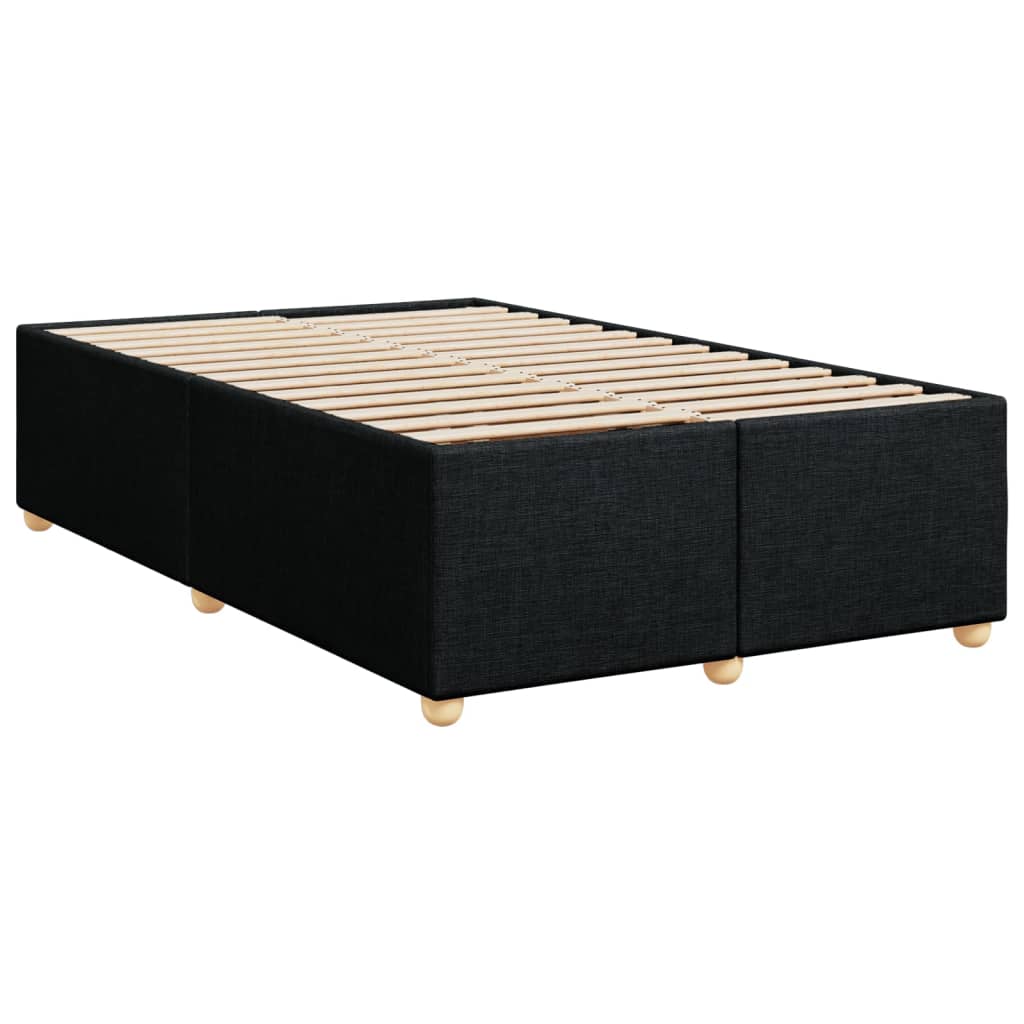 Slatted bed base with black mattress 120x190 cm fabric