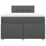 Slatted bed base with dark gray mattress 120x190cm fabric