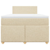 Bed slatted base with mattress Cream 120x200 cm Fabric