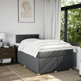 Slatted bed base with mattress Dark grey 120x200cm Fabric