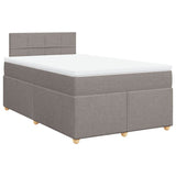 Sommier à lattes de lit avec matelas Taupe 120x200 cm Tissu