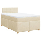 Bed slatted base with mattress Cream 120x200 cm Fabric