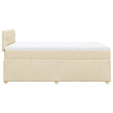 Bed slatted base with mattress Cream 120x200 cm Fabric