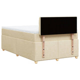 Bed slatted base with mattress Cream 120x200 cm Fabric