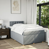 Slatted bed base with mattress Light grey 120x200cm Fabric