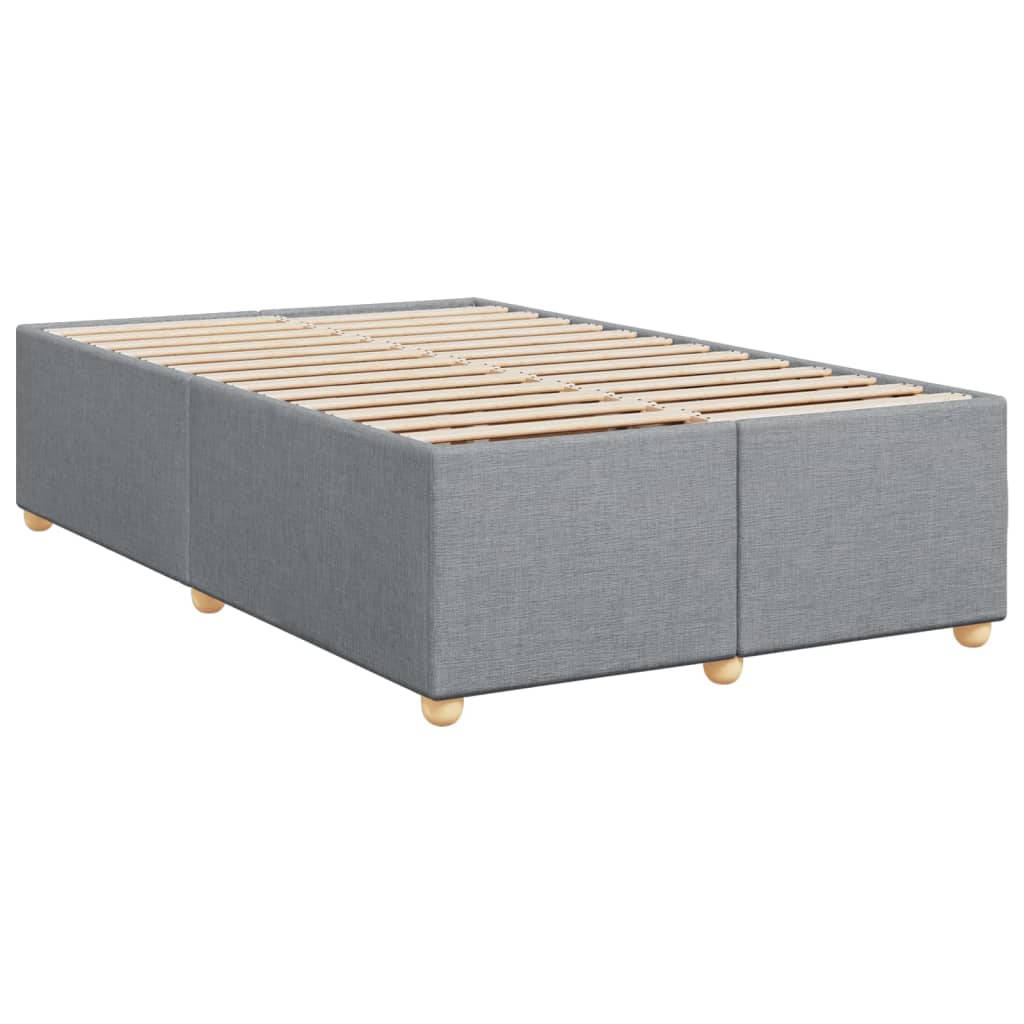 Slatted bed base with mattress Light grey 120x200cm Fabric