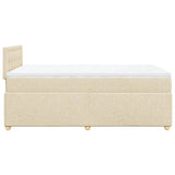 Bed slatted base with mattress Cream 120x200 cm Fabric