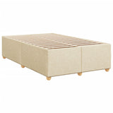 Bed slatted base with mattress Cream 120x200 cm Fabric