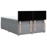 Sommier à lattes de lit avec matelas Gris clair 140x190cm Tissu