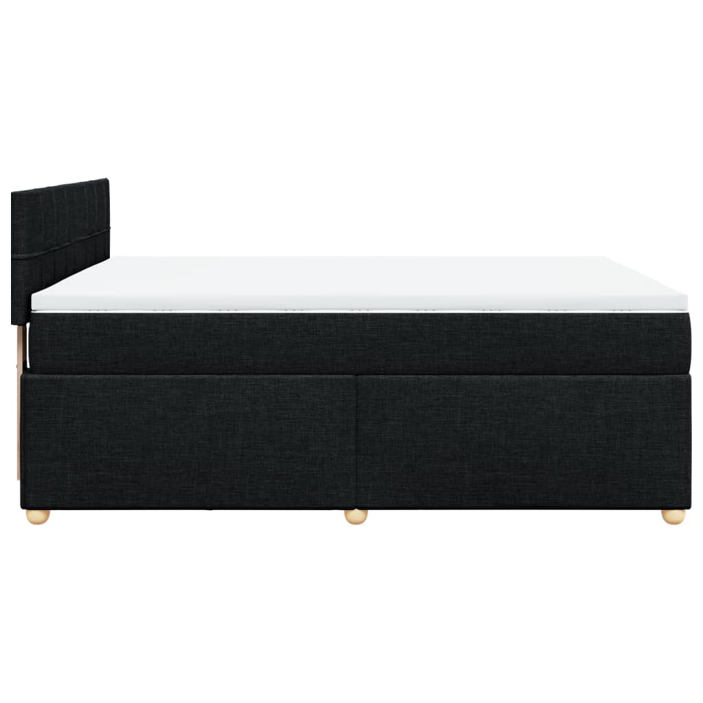 Sommier à lattes de lit avec matelas Noir 140x190 cm Tissu