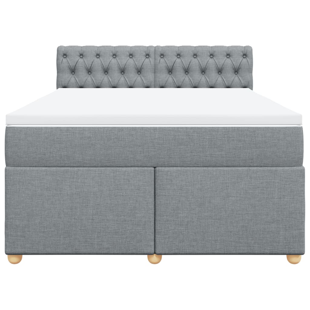 Sommier à lattes de lit avec matelas Gris clair 140x190cm Tissu