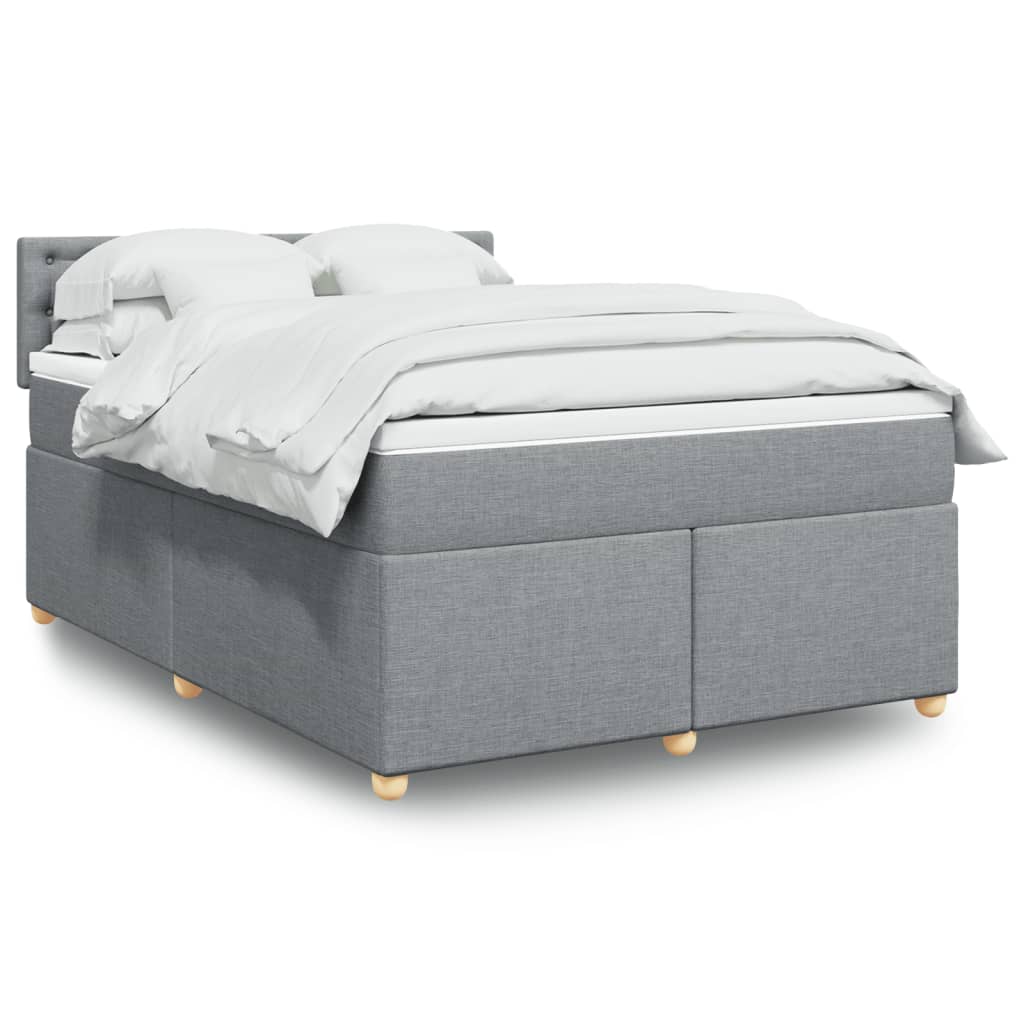 Sommier à lattes de lit avec matelas Gris clair 140x190cm Tissu