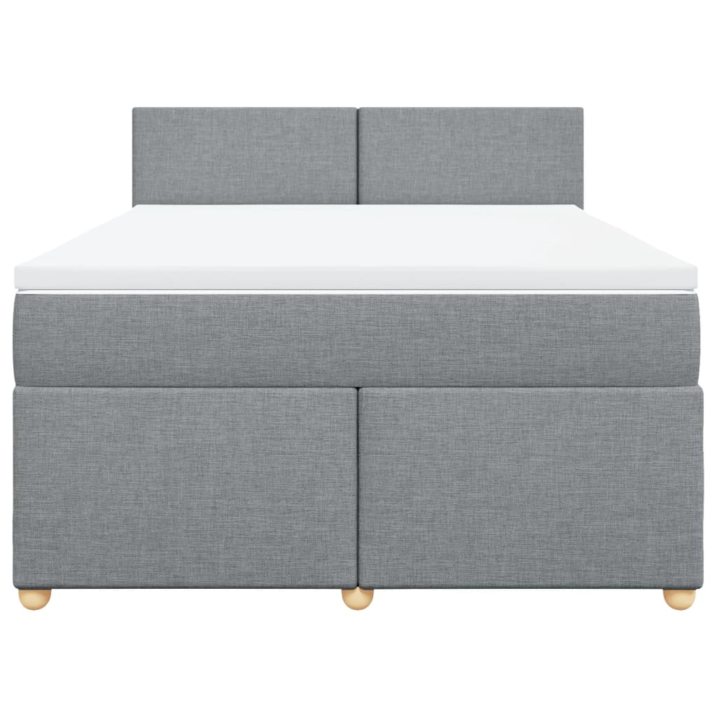 Sommier à lattes de lit avec matelas Gris clair 140x200cm Tissu