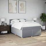 Slatted bed base with mattress Light grey 140x200cm Fabric