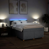 Slatted bed base with mattress Light grey 140x200cm Fabric