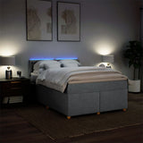 Slatted bed base with mattress Light grey 140x200cm Fabric