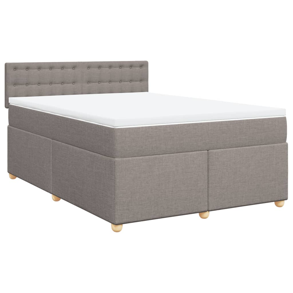 Sommier à lattes de lit avec matelas Taupe 140x200 cm Tissu