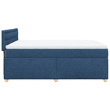 Slatted bed base with mattress Blue 140x200 cm Fabric