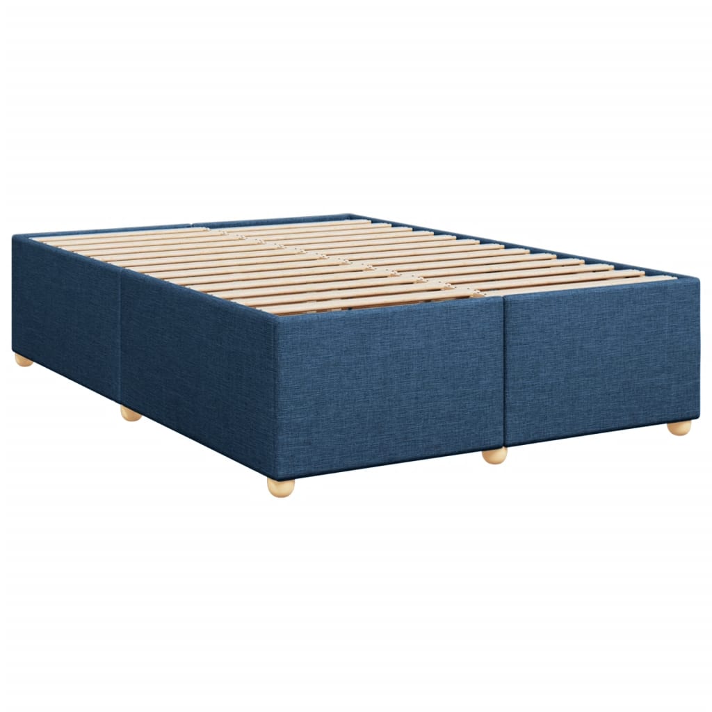 Slatted bed base with mattress Blue 140x200 cm Fabric