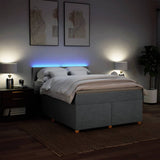 Slatted bed base with mattress Light grey 160x200cm Fabric