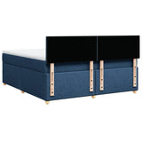 Slatted bed base with mattress Blue 180x200 cm Fabric