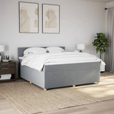 Slatted bed base with mattress Light grey 180x200cm Fabric