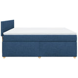 Slatted bed base with mattress Blue 180x200 cm Fabric