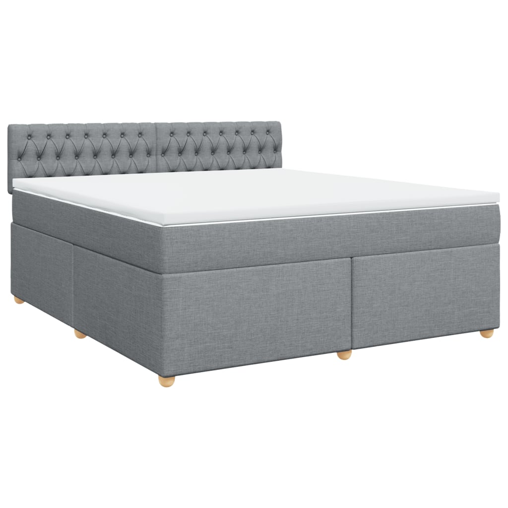 Sommier à lattes de lit avec matelas Gris clair 180x200cm Tissu