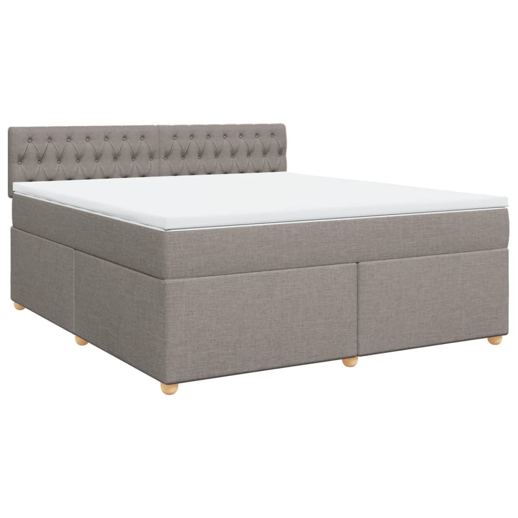 Sommier à lattes de lit avec matelas Taupe 180x200 cm Tissu