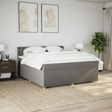 Slatted bed base with mattress Taupe 180x200 cm Fabric