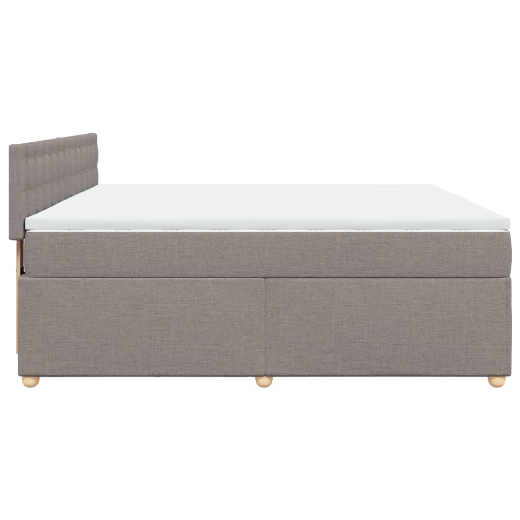 Slatted bed base with mattress Taupe 180x200 cm Fabric