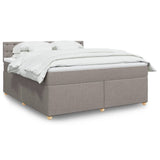 Slatted bed base with mattress Taupe 180x200 cm Fabric