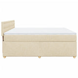 Bed slatted base with mattress Cream 180x200 cm Fabric