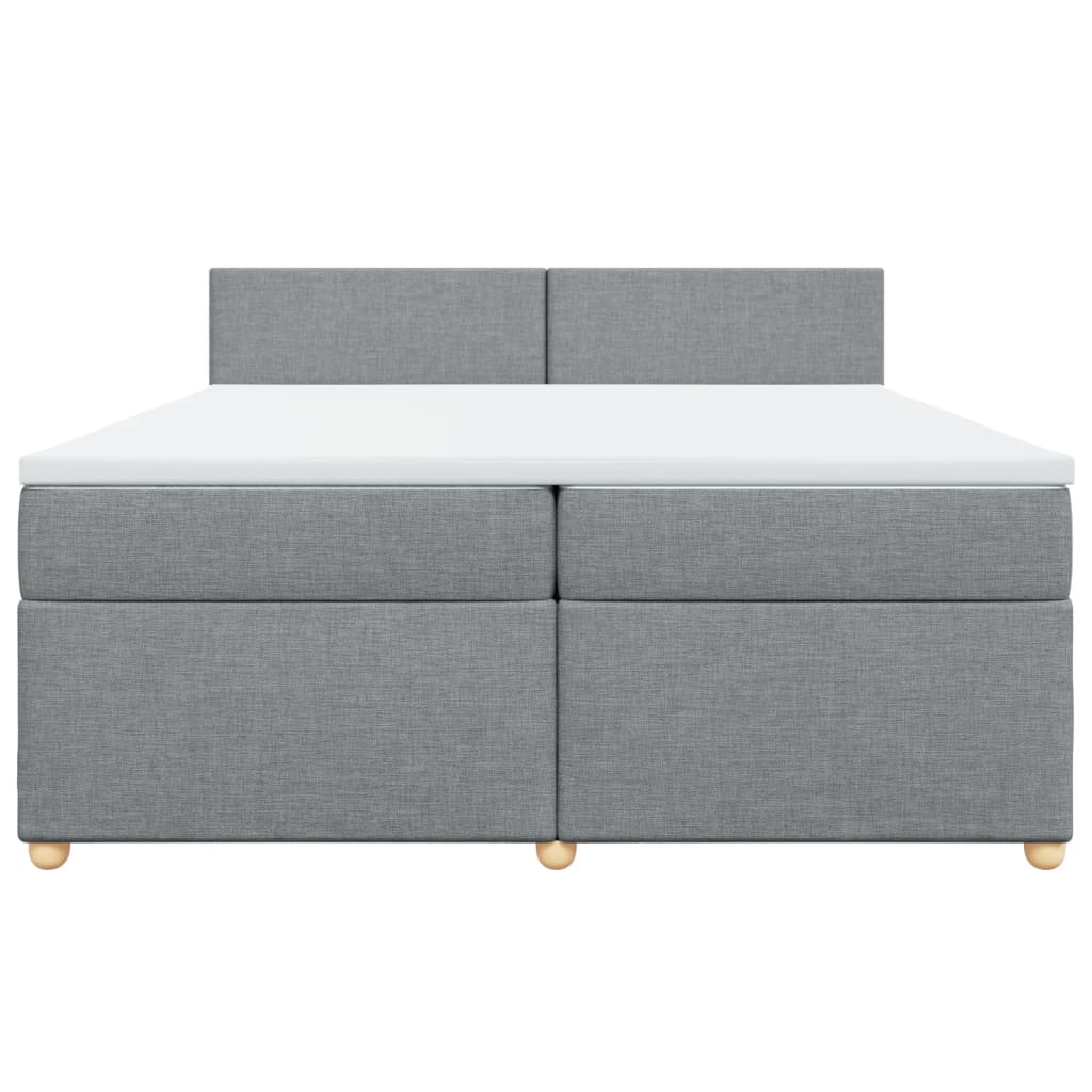 Sommier à lattes de lit avec matelas Gris clair 200x200cm Tissu