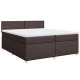 Slatted bed base with mattress Dark brown 200x200 cm