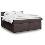 Slatted bed base with mattress Dark brown 200x200 cm