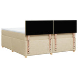 Bed slatted base with mattress Cream 200x200 cm Fabric