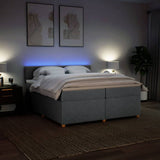 Slatted bed base with mattress Light grey 200x200cm Fabric